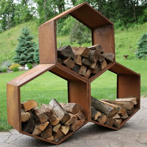 metal firewood box|wood box for firewood storage.